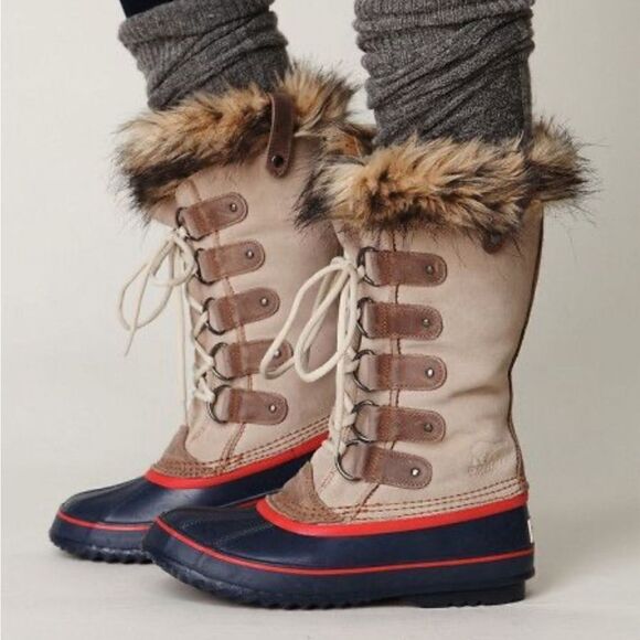 Sorel Joan Of Arctic Tan Waterproof Lined Shearling Winter Boots- Size 7 - Picture 1 of 12